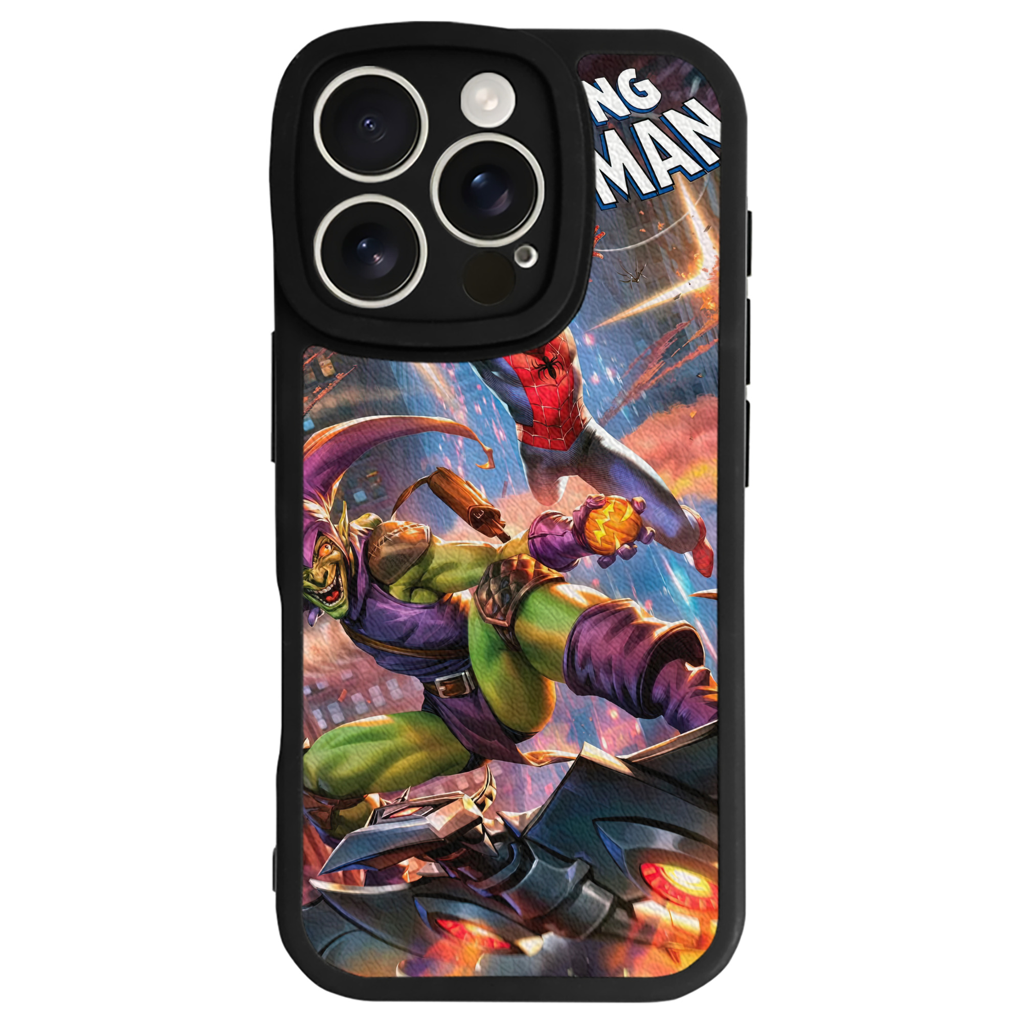 Spider Man スパイダーマン 【iPhone 16シリーズ対応】シリコンスマホケース（レザー調） 材質：シリコン
